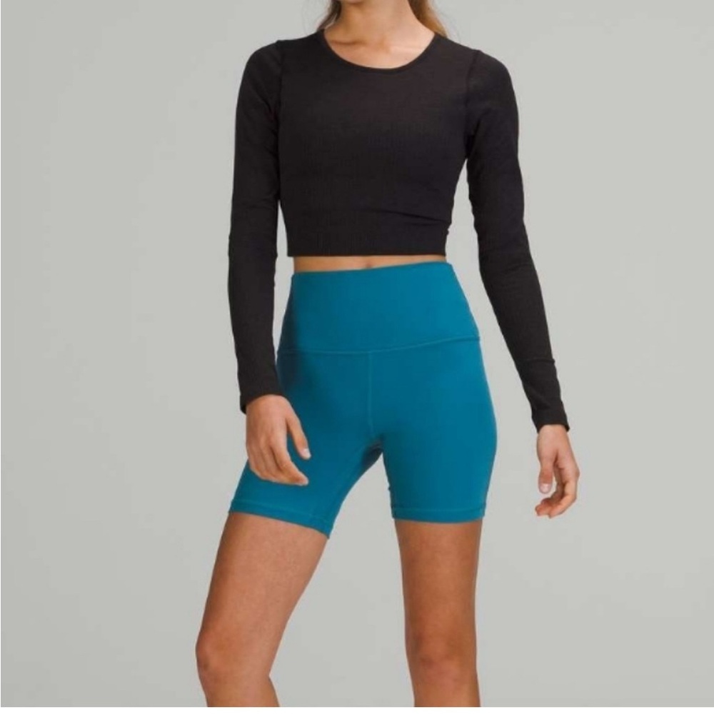 Lululemon Ebb To Street Ribbed Padded Long Sleeve Crop Top Size 8